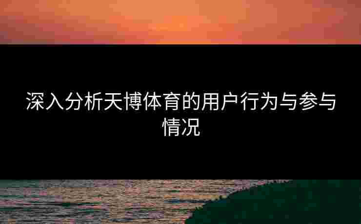 深入分析天博体育的用户行为与参与情况